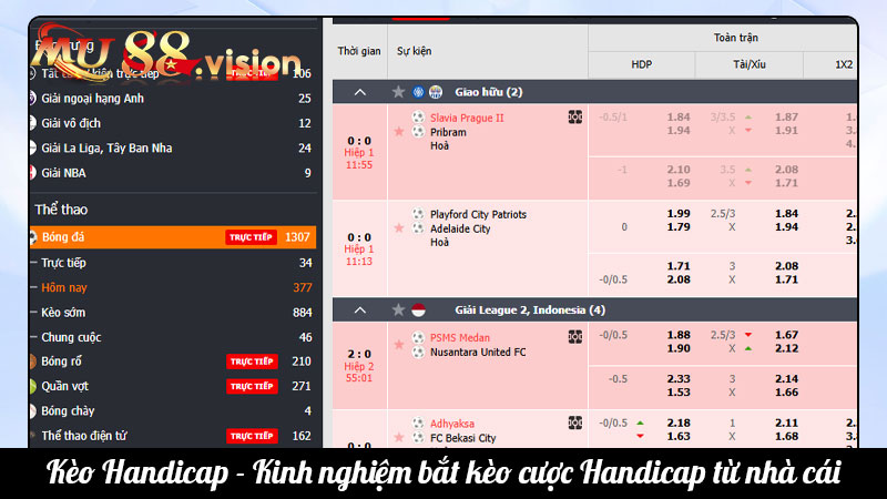 Kèo Handicap - Kinh nghiệm bắt kèo cược Handicap từ nhà cái