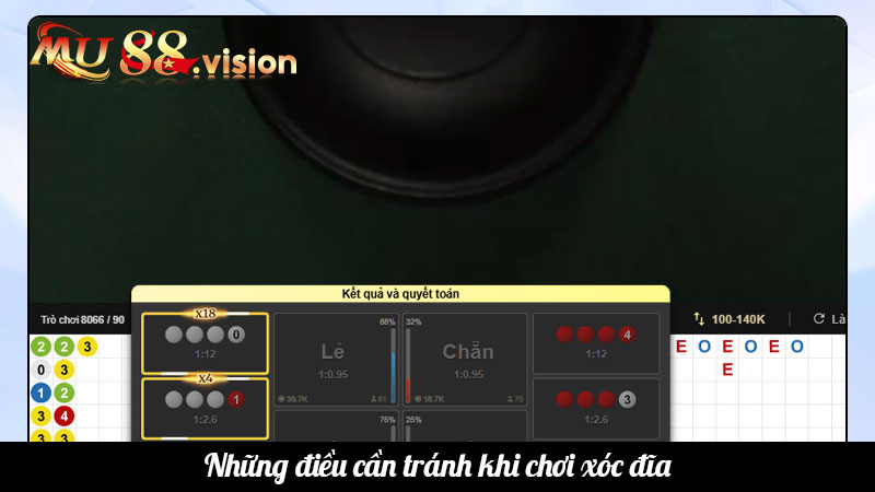 Những điều cần tránh khi chơi xóc đĩa