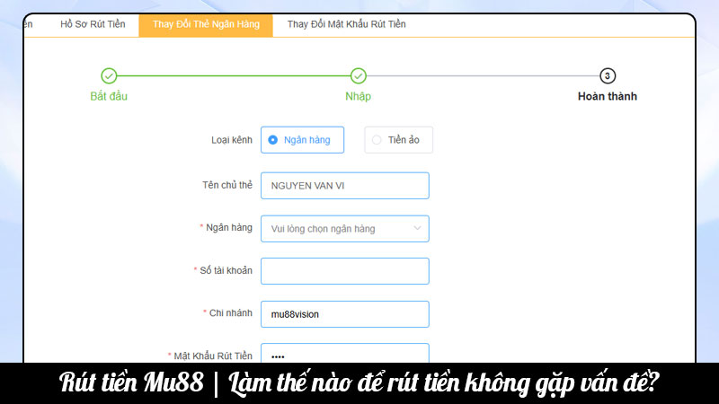 Rút tiền Mu88 | Làm thế nào để rút tiền không gặp vấn đề?